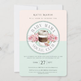 Baby Mama Social Club - Blauwgroen Baby shower Kaart