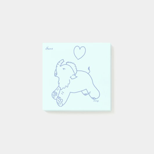 Baby mammoet geeuwen post-it® notes (Voorkant)