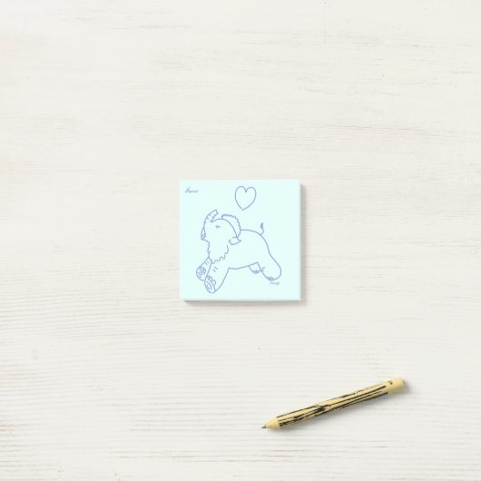 Baby mammoet geeuwen post-it® notes (Op bureau)