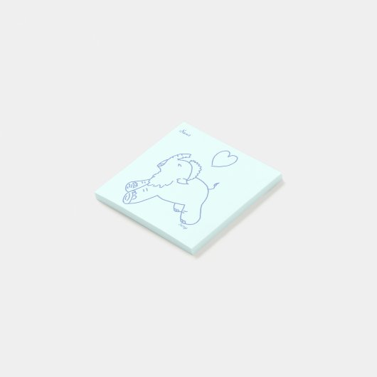 Baby mammoet geeuwen post-it® notes (Schuin)