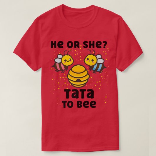 Baby-man-vrouwtje onthullen zijn of haar tata T T-shirt (Design voorkant)