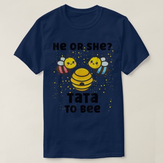 Baby-man-vrouwtje onthullen zijn of haar tata T T-shirt (Design voorkant)