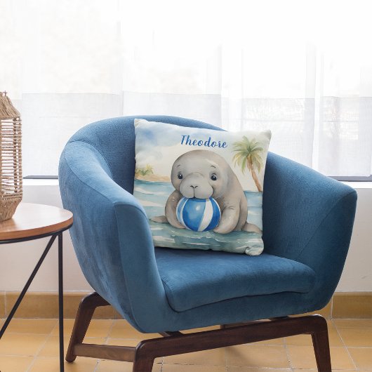 Baby Manatee Boys gepersonaliseerd Kussen