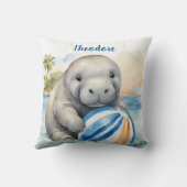 Baby Manatee gepersonaliseerde jongens Kussen (Achterkant)