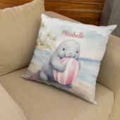 Baby Manatee Meisjes Gepersonaliseerd Kussen