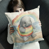 Baby Manatee Rainbow Kussen