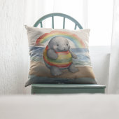 Baby Manatee Rainbow Kussen