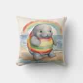 Baby Manatee Rainbow Kussen (Voorkant)