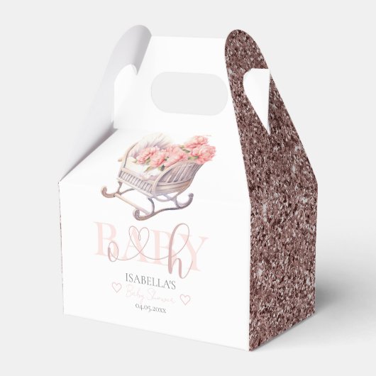 Baby Mand Baby shower Gliter Bedankdoosjes (Voorkant Zijde)