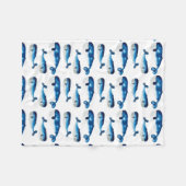 Baby mandje - Water Color Blue Whale Fleece Deken (Voorkant (Horizontaal))