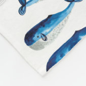 Baby mandje - Water Color Blue Whale Fleece Deken (Hoek)