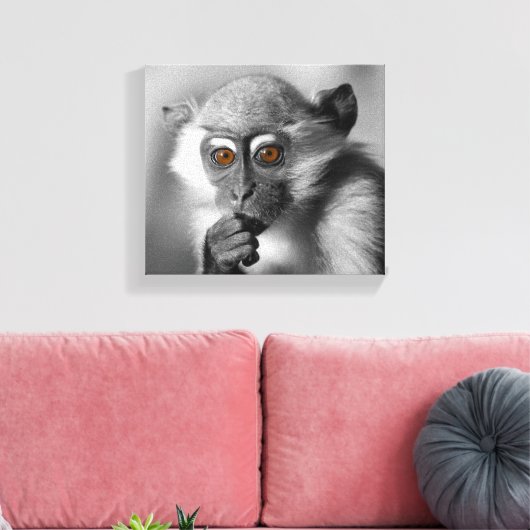 Baby Mangabey Monkey Canvas Afdruk (Insitu (Woonkamer))