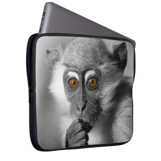 Baby Mangabey Monkey Laptop Sleeve (Voorkant Rechts)