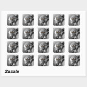 Baby Mangabey Monkey Vierkante Sticker (Vel)