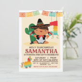 Baby Mariachi Heilige Guacamole Uitnodiging één ja (Staand voorkant)