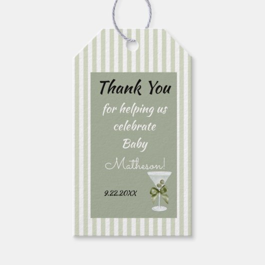 Baby Martini 'tini-een'  Cadeaulabel (Voorkant)