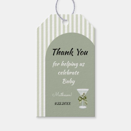 Baby Martini 'tini-een'  Cadeaulabel (Voorkant)
