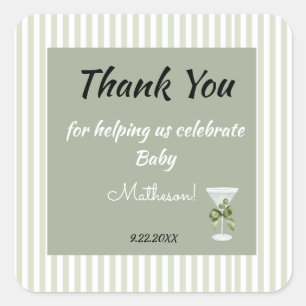 Baby Martini 'tini-een' Vierkante Sticker