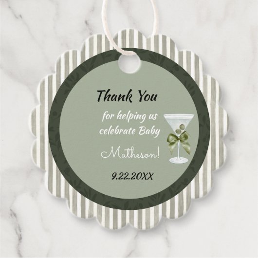Baby Martini 'tini-one'  Bedankjes Labels (Voorkant)