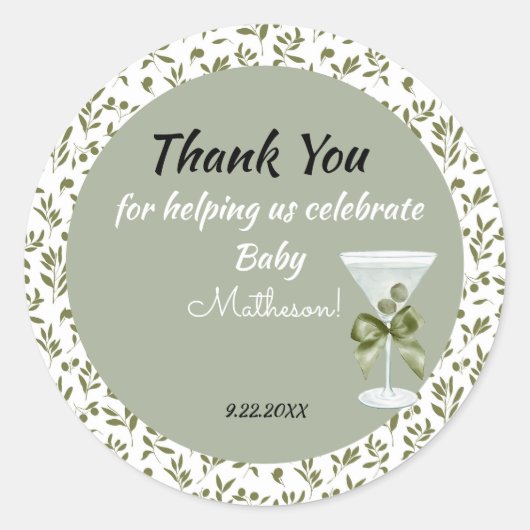 Baby Martini 'tini-one'  Ronde Sticker (Voorkant)