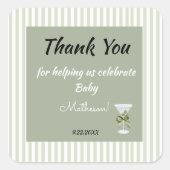 Baby Martini 'tini-one'  Vierkante Sticker (Voorkant)