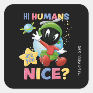 Baby Marvin the Martian  Hi Humans Vierkante Sticker