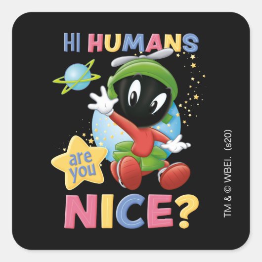 Baby MARVIN THE MARTIAN™| Hi Mensen Vierkante Sticker (Voorkant)