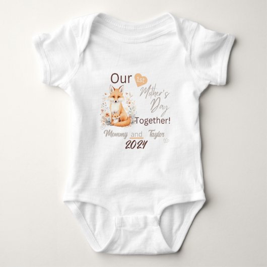 Baby Matching Fox Onze eerste Moederdag Samen Romper (Voorkant)