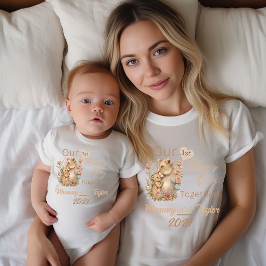 Baby Matching Lion Onze eerste Moederdag Samen Romper