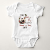 Baby Matching Panda Onze Eerste Moederdag Samen Romper (Voorkant)