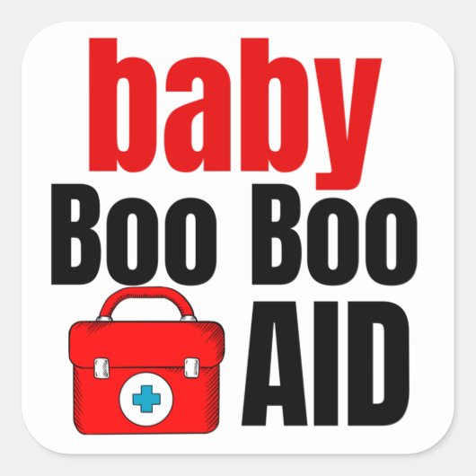 Baby medische kit vierkante sticker (Voorkant)
