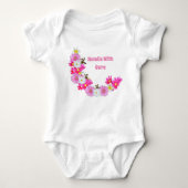 Baby Meerkat en bloemen, Baby-pak Romper (Voorkant)
