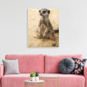 Baby Meerkat in de zand Canvas Afdruk (Insitu (Woonkamer))