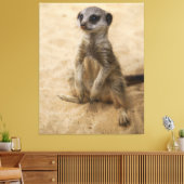 Baby Meerkat in de zand Canvas Afdruk (Insitu (Woonkamer))