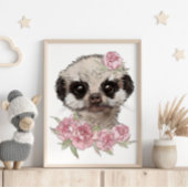 Baby Meerkat Roze Dierenposter | Muurprint Poster