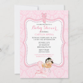Baby Meermin Prinses Kroon Damast Kaart