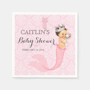 Baby Meermin Prinses Kroon Damast Servetten
