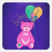 Baby meid vierkante sticker (Voorkant)