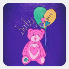 Baby meid vierkante sticker