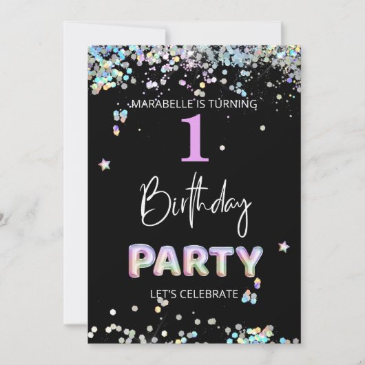 ** BABY MEISJE 1e eerste regenboog verjaardag Kaart (Voorkant)