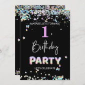 ** BABY MEISJE 1e eerste regenboog verjaardag Kaart (Voorkant / Achterkant)