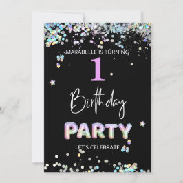 ** BABY MEISJE 1e eerste regenboog verjaardag Kaart