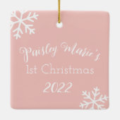 Baby Meisje 1e Gepersonaliseerde Kerstmis Ornament (Achterkant)