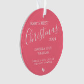 Baby Meisje 1e Kerst Acryl Ornament w / Foto (voorkant)