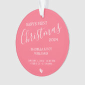 Baby Meisje 1e Kerst Acryl Ornament w / Foto (voorkant)