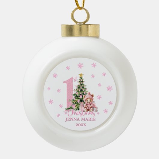 BABY MEISJE 1E KERST ORnament (Voorkant)