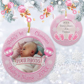 Baby Meisje 1e Kerst Ornament UW FOTO 2 TEKST