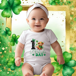 Baby Meisje 1e St Patrick's Day met Highland Koe Romper