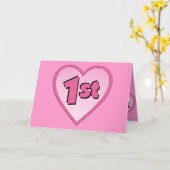 Baby meisje 1e verjaardag cadeaus! kaart (Gele Bloem)