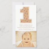  Baby Meisje 1e Verjaardag Dank u PhotoCard Bedankkaart (Voorkant)